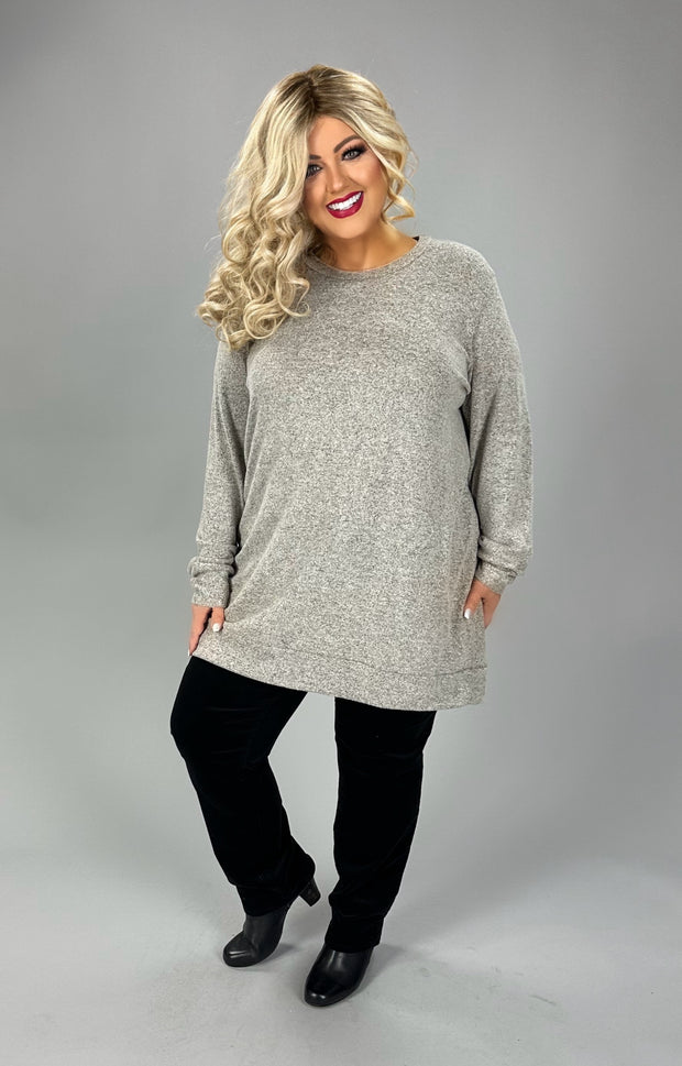 30 SLS (Don't Doubt Me) Heather Charcoal Long Sleeve Top PLUS SIZE XL 2X 3X