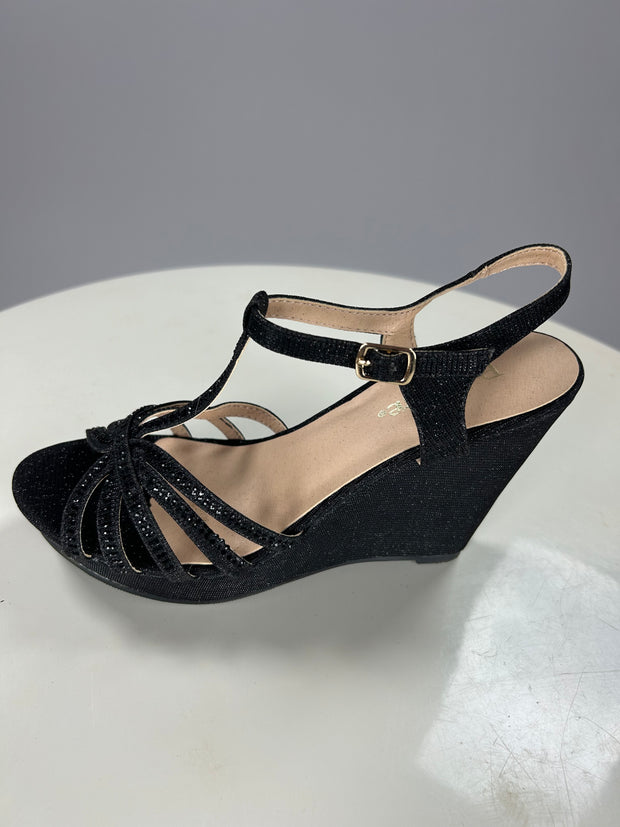 SALE!! SHOES {Bella Marie} Black Wedges With Sparkles