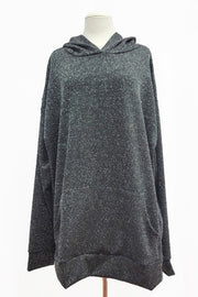 51 HD {Chasing You} Charcoal Sparkle Knit Hoodie EXTENDED PLUS SIZE 3X 4X 5X