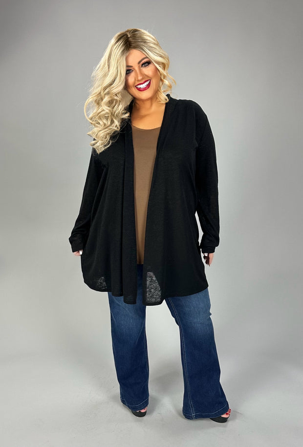 24 OT {Making My Choice} Black Sheer Lightweight Cardigan PLUS SIZE XL 2X 3X