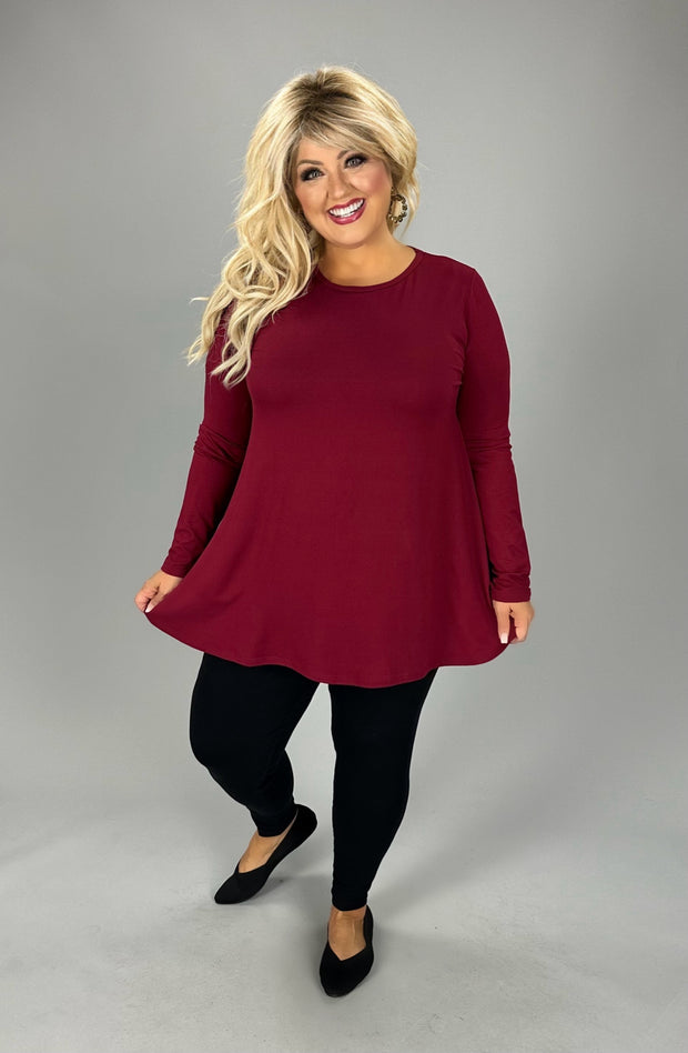 SALE!! 50 SLS-F {The New Staple} Burgundy "Buttersoft" Top PLUS SIZE 1X 2X 3X 4X 5X 6X