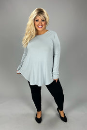 SALE!! 73 SLS {Here I Stand} Light Grey Round Neck Top PLUS SIZE 1X 2X 3X