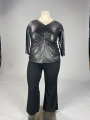 PQ-A  M-109 {Alfani} Mod Shimmer Twist Knot Top Retail $75.50 PLUS SIZE 3X