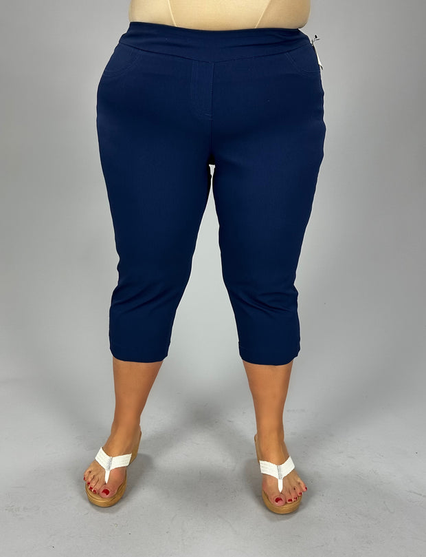 BT-99 M-109  {Slim-sation} Navy Capris w/Back Pockets