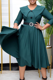 62 SD {Just A Little Faith} Green A-Line Dress With Belt PLUS SIZE 3X