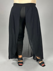 SALE!! BT-A {Getting Serious} Black Pants w/Sheer Open Front Skirt CW  EXTENDED PLUS SIZE 2X 3X 4X 5X