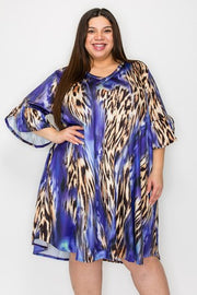 33 PQ {Match My Energy} Purple Brown Animal Print Dress EXTENDED PLUS SIZE 4X 5X 6X