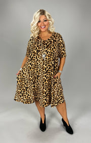 SALE!! 44 PSS-A {Love On The Run} Leopard Print V-Neck Dress PLUS SIZE 3X 4X 5X