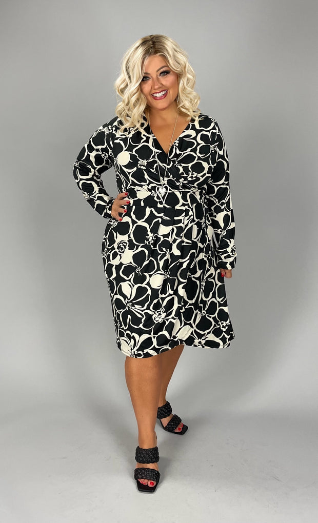 27 PLS {Looking Chic} Black Floral Dress PLUS SIZE 1X 2X 3X