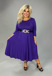 62 SQ {Playing For Keeps} Purple Pleated A-Line Dress PLUS SIZE 1X 2X 3X