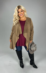 1-18 OT {All Is Suede} VOCAL Mocha Suede Cardigan