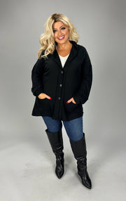 1-21 OT {Major Milestone} Black Button Up Cardigan w/Pockets PLUS SIZE 1X 2X 3X