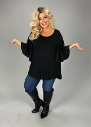 SALE!! 54 SD {Not So Subtle} Black Eyelet Bat Wing Sleeve Top PLUS SIZE 1X 2X 3X