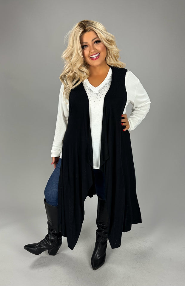 47 OT {Treasure Trove} VOCAL Black Vest w/ Pearl Back Detail PLUS SIZE XL 2X 3X