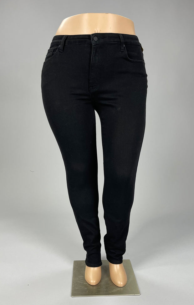 SALE!! BT-O {Midnight Train} Black Denim Stretchy Straight-Leg Jean PLUS SIZE