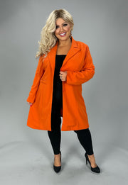 23 OT {Make A Change} Orange Two Button Blazer Jacket PLUS SIZE 1X 2X 3X