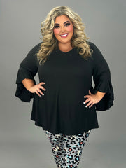 39 SQ {Saving For You} Black V-Neck Top EXTENDED PLUS SIZE 4X 5X 6X