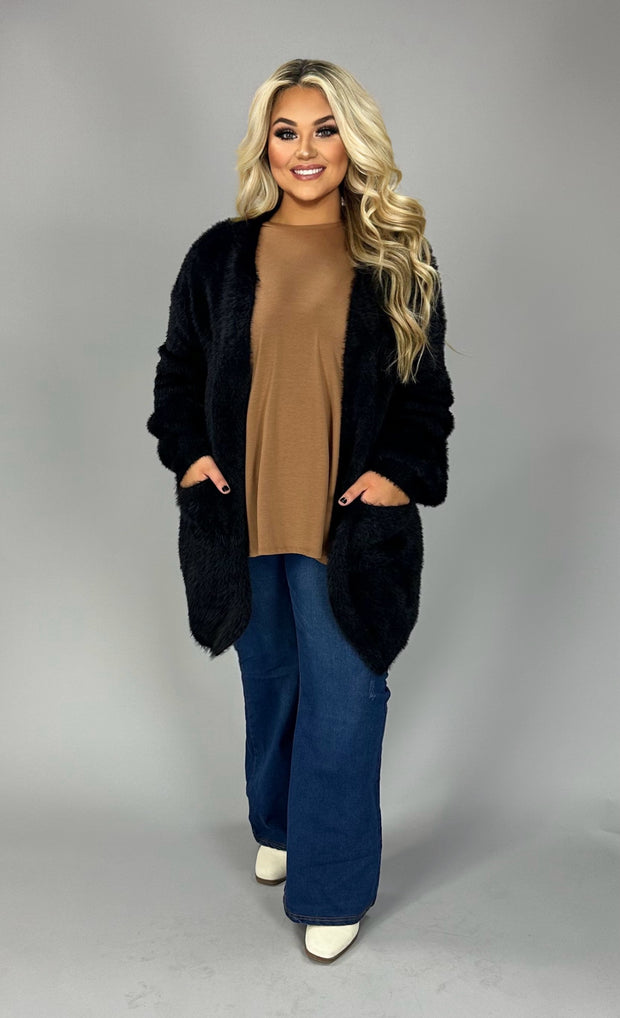 Plus size fuzzy cardigan hotsell