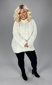 SALE!! 67 SLS-Y {Do It Like You Want} Ivory Cable Knit Sweater PLUS SIZE 1X/2X  2X/3X