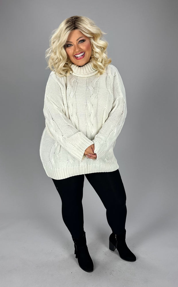 SALE!! 67 SLS-Y {Do It Like You Want} Ivory Cable Knit Sweater PLUS SIZE 1X/2X  2X/3X