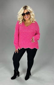 SALE!! SD-M {Stop & Stare} "UMGEE" Fuchsia/Silver Glitter Sweater