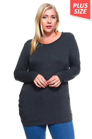 1-48 SLS {Charcoal Renewed} Charcoal Top w/Side Buttons PLUS SIZE 1X 2X 3X