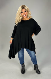 SALE! 27 SQ {Change Your Mind} Black Asymmetrical Top EXTENDED PLUS SIZE 3X 4X 5X