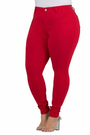 Plus size red jeans best sale