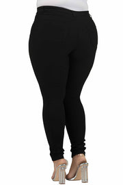 LEG-70 {Talk About It} Black Denim Skinny Jeans  PLUS SIZE EXTENDED  XL 2X 3X 4X