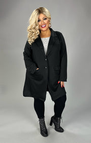 42 OT {Confident Decision} Black Ponte Longline Blazer PLUS SIZE 1X 2X 3X