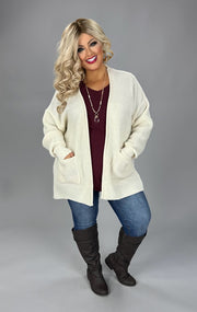 SALE! 57 OT-I {Leading Lady} CREAM Waffle Knit Cardigan PLUS SIZE 1X 2X 3X