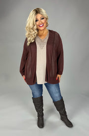 SALE!! OT-A  M-109 {Alfani} Dark Fudge Cardigan Retail $65.50 PLUS SIZE 3X