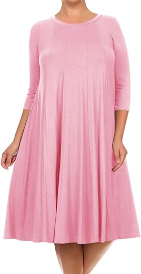 16 SQ {Playing For Keeps} Light Pink Pleated A-Line Dress PLUS SIZE 1X 2X 3X