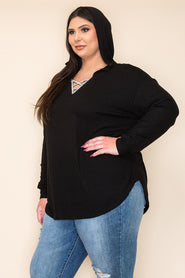 66 HD {Not Your Usual Type} VOCAL Black Hoodie w/ Diamond Neckline