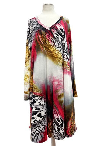 34 PLS {Forever On My Mind} Multi-Color Animal Print Dress EXTENDED PLUS SIZE 4X 5X 6X