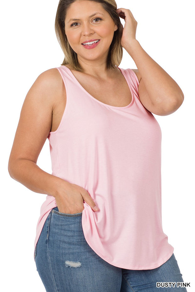 TANK {No Pretension} Dusty Pink Zenana Tank PLUS SIZE 1X 2X 3X