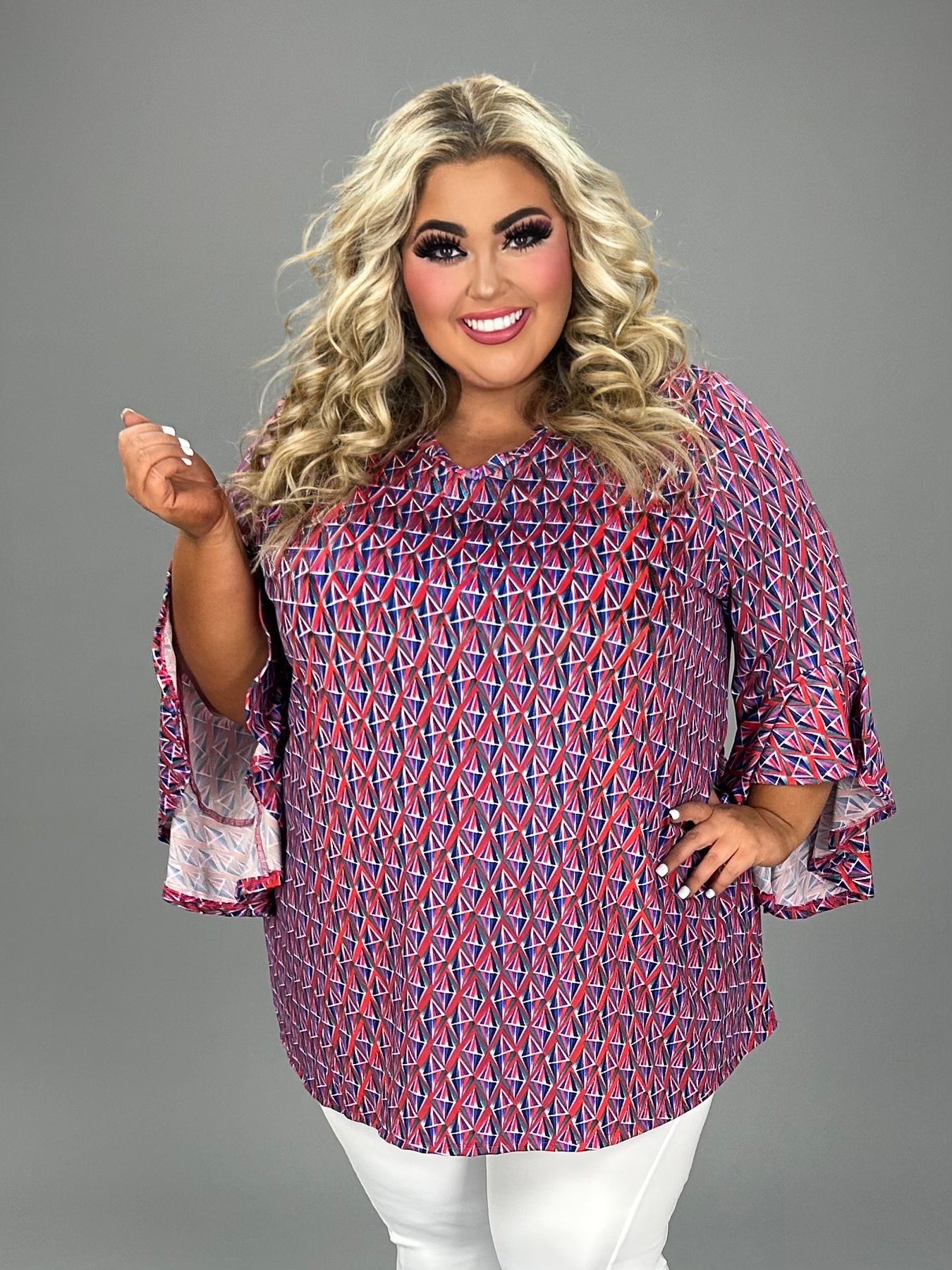 62 SD {Classy Beauty} Coral V-Neck Embossed Tunic CURVY BRAND!!! EXTEN –  Curvy Boutique Plus Size Clothing