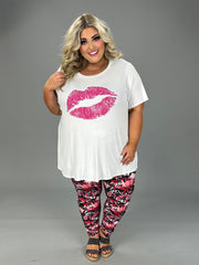 LEG-P {Best of My Heart} Black Heart Print Leggings  EXTENDED PLUS SIZE 3X/5X