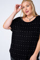 43 SD {Vocal Tough} VOCAL Black Top w/ Stud Detail PLUS SIZE XL 2X 3X