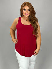 48 SV-F {Simply Delightful} Burgundy Sleeveless Tank PLUS SIZE 1X 2X 3X