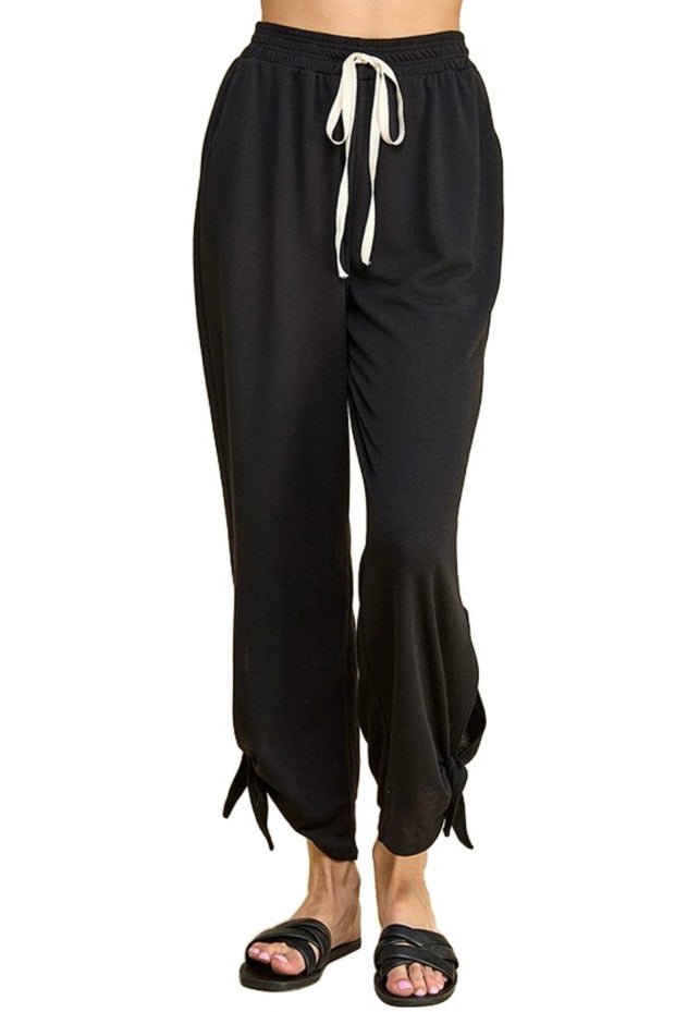 BT-S {Out Of Excuses} Black Split Tied Jogger Pants PLUS SIZE 1X 2X 3X