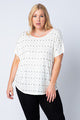 45 SD {Vocal Tough} VOCAL Ivory Top w/ Stud Detail PLUS SIZE XL 2X 3X