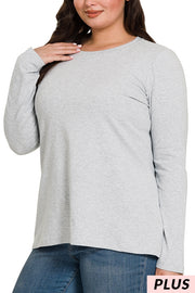 53 SLS {Basic Principles} Heather Grey Long Sleeve Top PLUS SIZE 1X 2X 3X