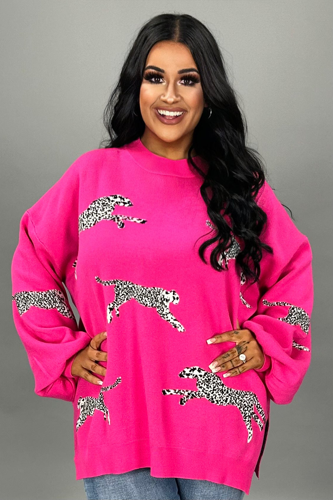 Pink cheetah clearance sweater