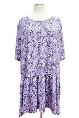 84 PSS {Whatever It Takes} Lavender Paisley Print Ribbed Top PLUS SIZE 3X 4X 5X (True To Size)