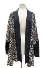 54 OT {Twist Of Fate} Brown Leopard Print Cardigan PLUS SIZE 1X 2X 3X