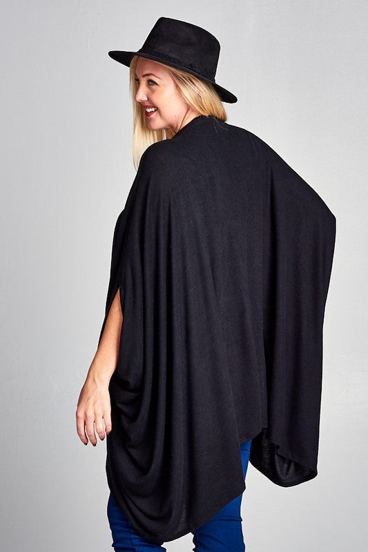 37 OT {Born With Charm} Black Soft Oversize Cardigan PLUS SIZE 3X