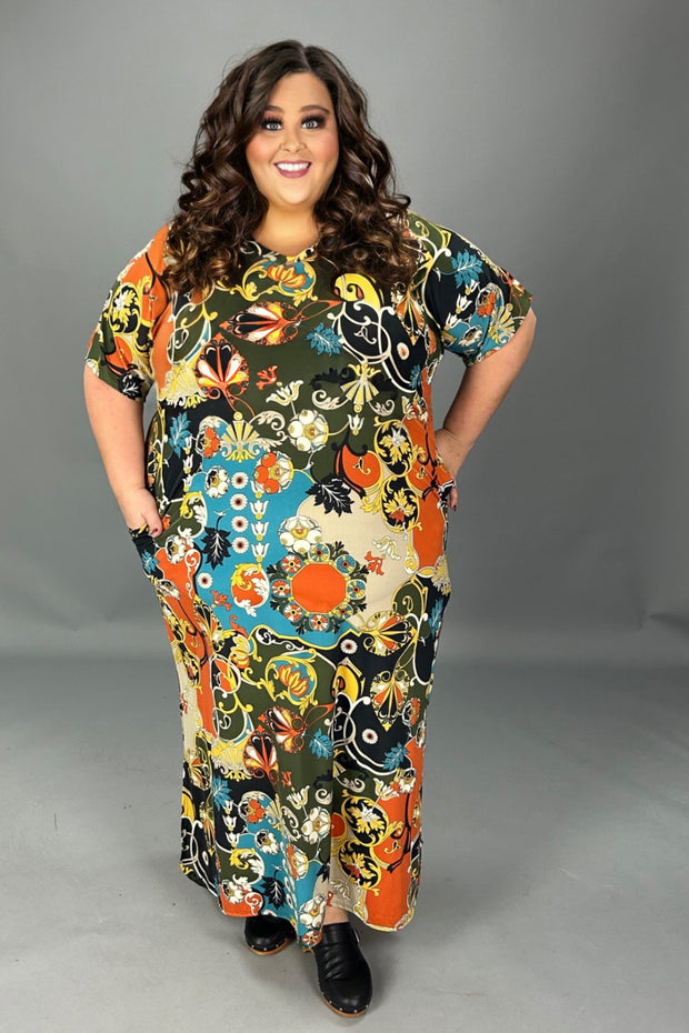 LD-P {Girl Talk} Olive Print V-Neck Maxi Dress EXTENDED PLUS SIZE 3X 4 –  Curvy Boutique Plus Size Clothing