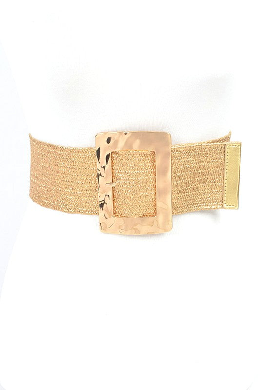 BELT {Uptown Glam} Gold Belt w/ Textured Buckle