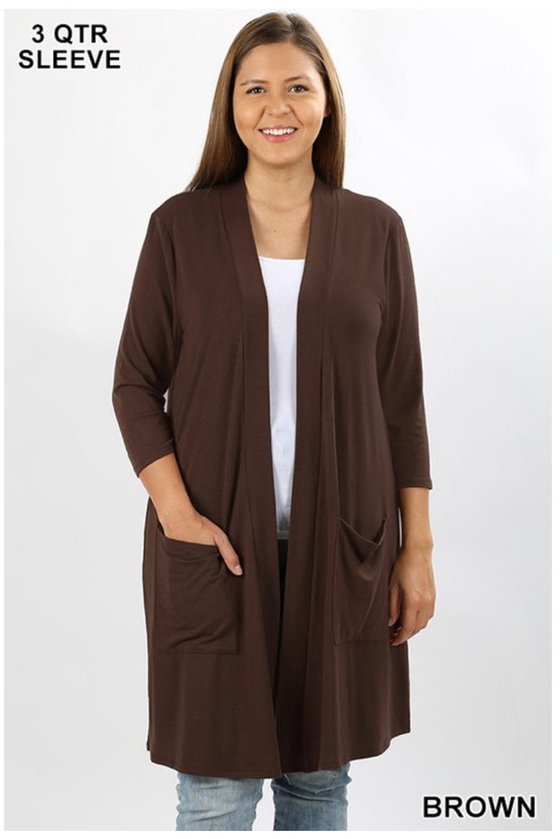 SALE!! OT-O {Free Falling} BROWN Slouchy Pocket Cardigan